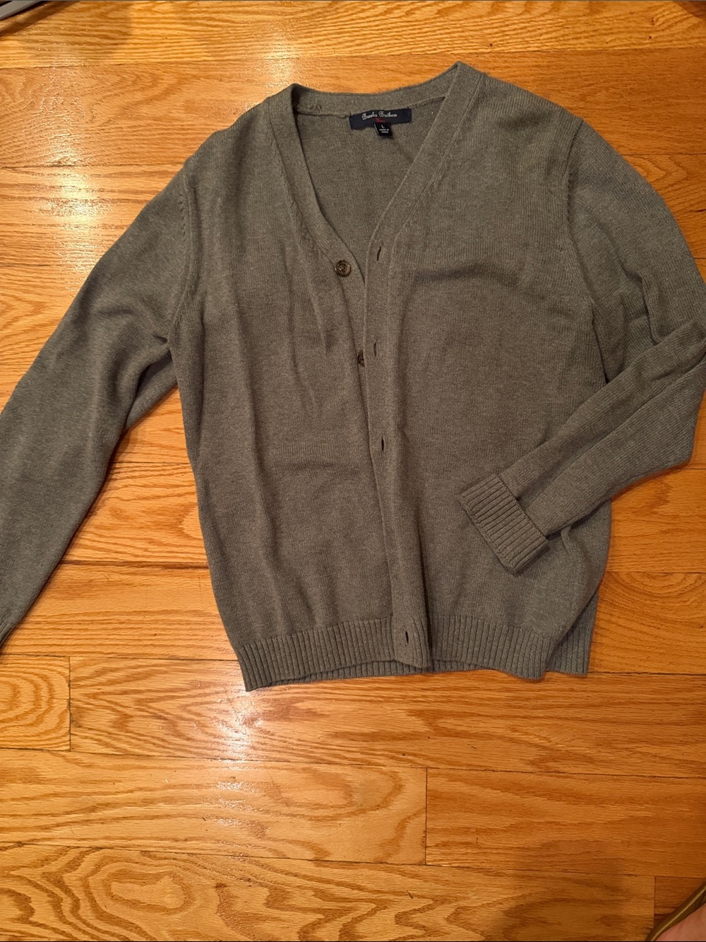 Brooks Brothers boys gray V-Neck Cardigan Sweater